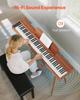 Weighted Digital Piano, 88 Keys Fully Weighted, Electric Piano Keyboard with Sheet Music Stand, Triple Pedal, Power Adapter, 280 Tones, Support