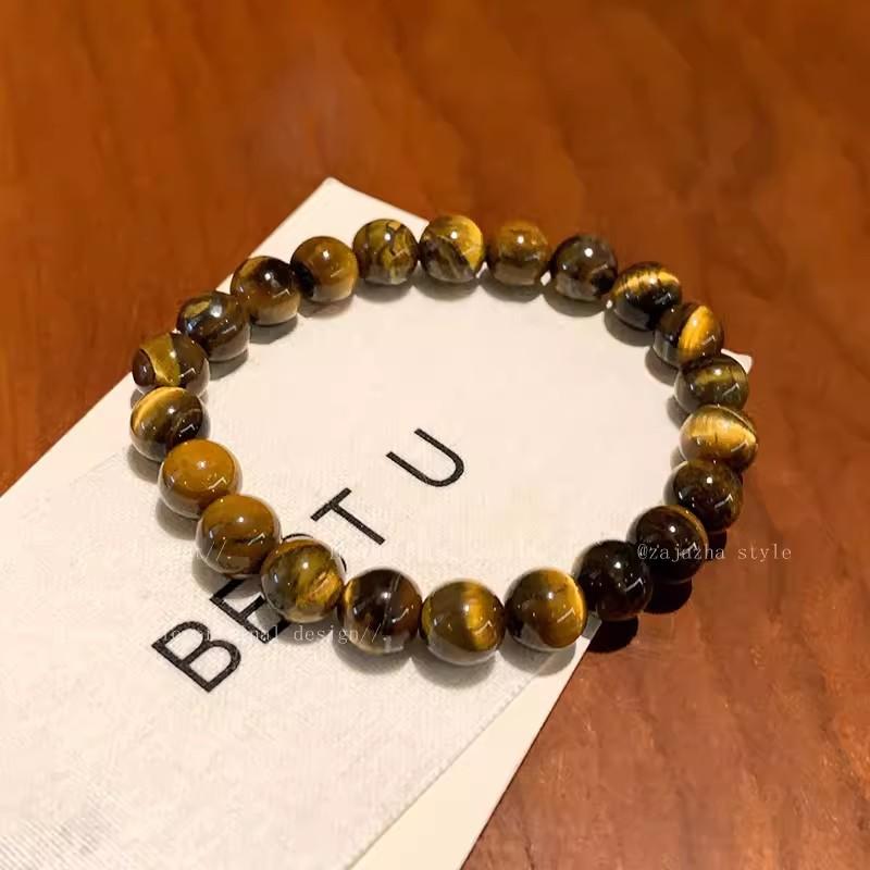 Сломанный серебряный браслет с бусинами из тигрового глаза женский ретро браслет новый китайский многослойный браслет на руку