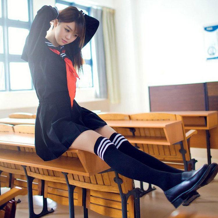 Anime Cosplay Hell Girl Enma Ai Sailor Costumes Sets for Girls School JK Uniform Twinset Costume Women Suit Preppy Sweater Skirt Clothes College