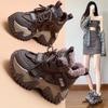 Autumn and winter new thick-soled dad shoes women's outer wear Korean version of casual versatile velvet warm sports women's shoes