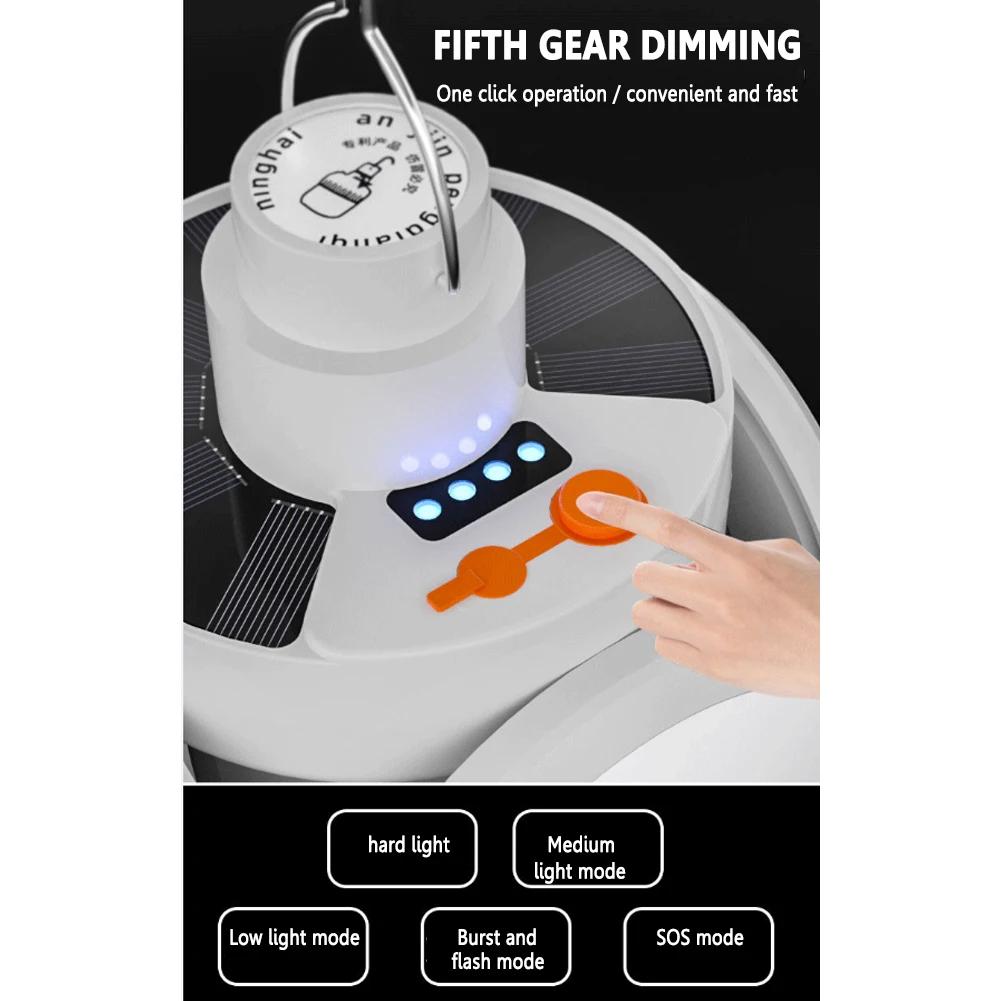 Solar LED Camping Light Tent Solar Soccer Light Bulb Searchlights USB DC Rechargeable 500LM Portable Lantern Camping Supplies