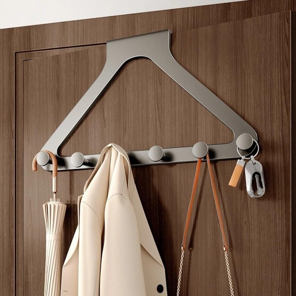 with 6 Hooks Triangle Door Hook Rustproof Clothes Coat Storage Hook Door Back Clothes Hook  Bedroom