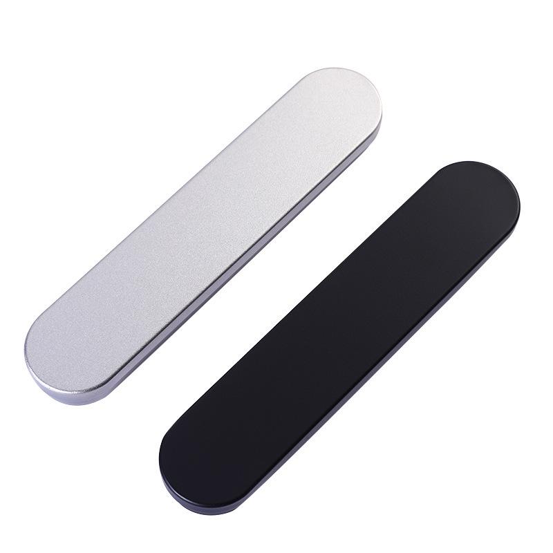 Creative Metal Pencil Case: Black Silver Rectangular Flip Tin Box for Students