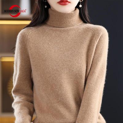Maglione da donna dolcevita Pullover lavorato a maglia invernale Autunno morbido e caldo maglione di lana lavorato a maglia Top maglione femminile
