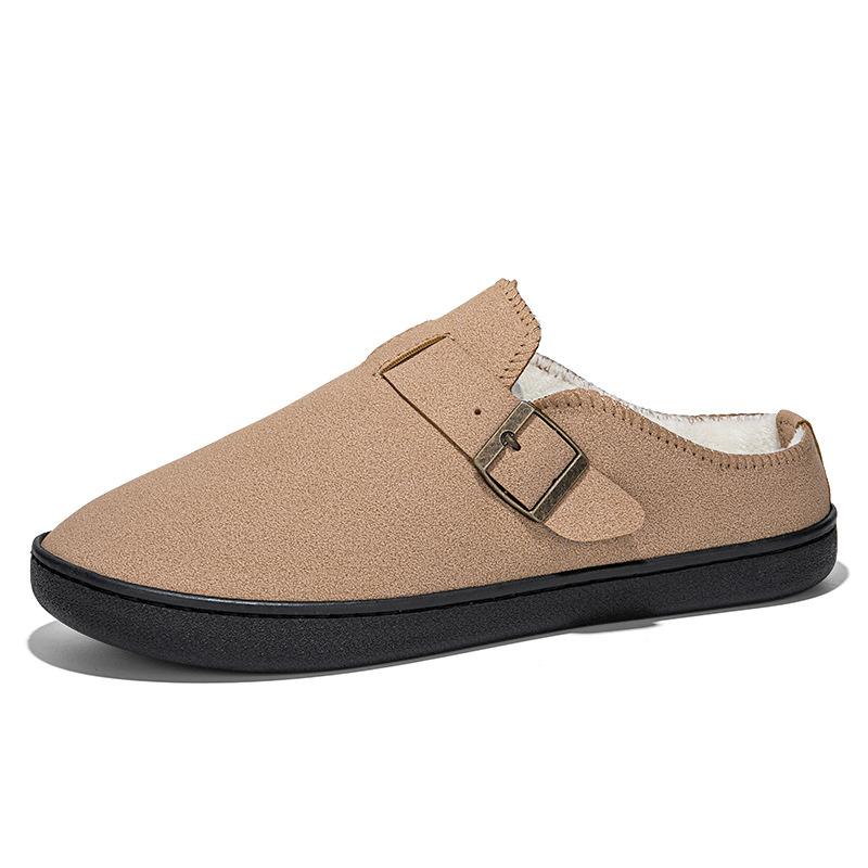 

Модные мужские тапочки Зимние теплые хлопковые туфли Повседневные нескользящие туфли Мужские лоферы Тапочки для мужчин Теплые плюшевые удобные тапочки 46-47 коричневый