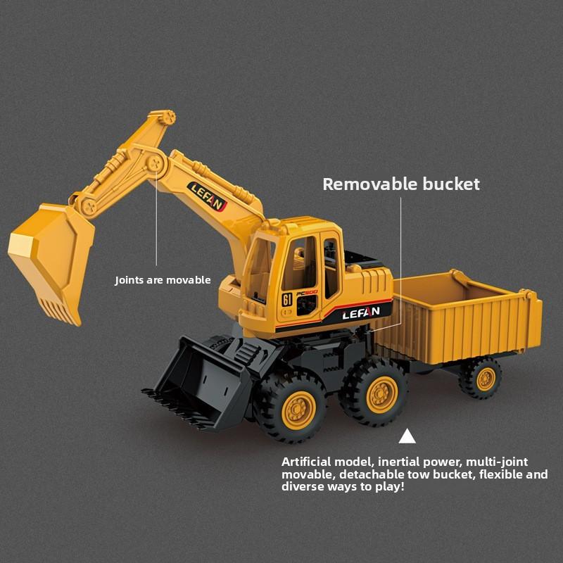 Bulldozer Simulation Excavator Dump Truck Model Children Toy With Joints Movable