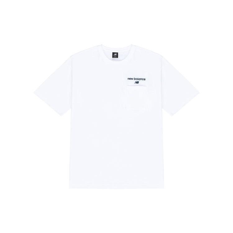 New Balance Logo Print T-Shirt Asia Sizing  White Black  Men s AMT22353-WT XL