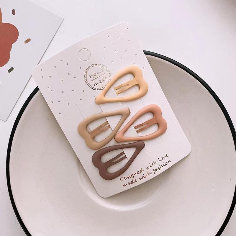 4 sztuk/worek nowy beżowy Barrettes dla dzieci dziewczyna moda piękny herbata mleczna kolor spinka do włosów dla dzieci dziewczyna prezent akcesoria do włosów