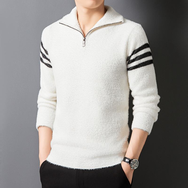 Autumn And Winter Half Zipper Comfortable Sweater Soft Lapel Casual Sweater Men'S Fashion Premium Thermal Jacket