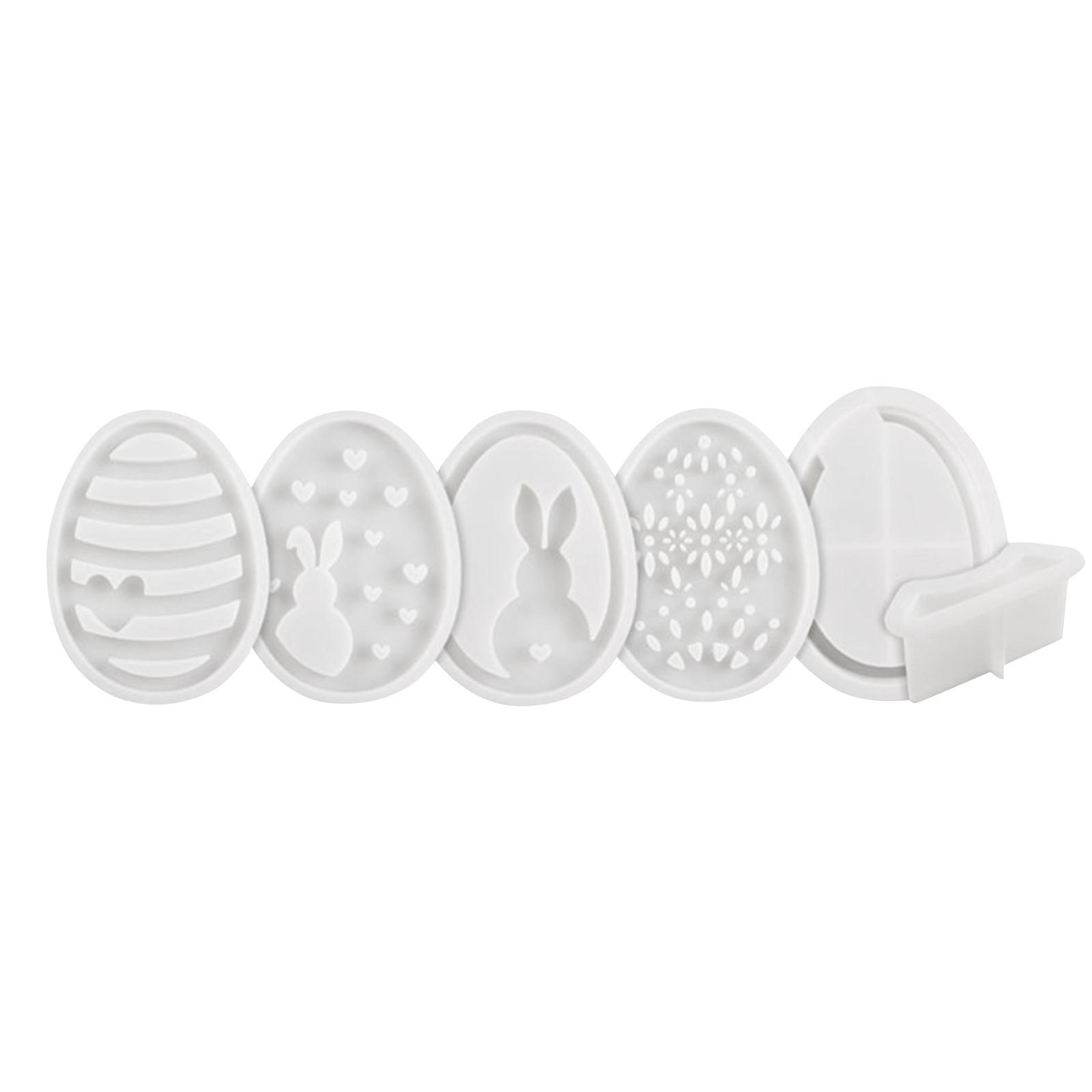 

Силиконовая форма для пасхальных яиц, силиконовая форма для пасхальных яиц, гипсовая форма для поделок, набор из шести предметов из силикона белый