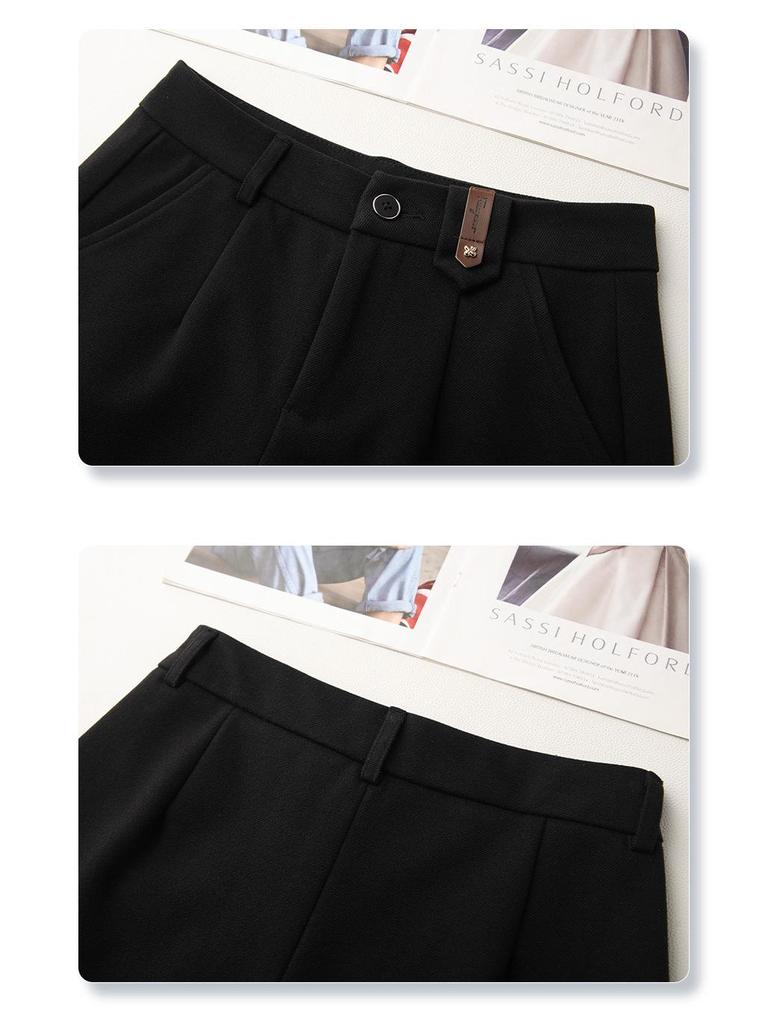 Ancola Women's Red Woolen A-line Bootcut Shorts for Autumn/Winter 2024