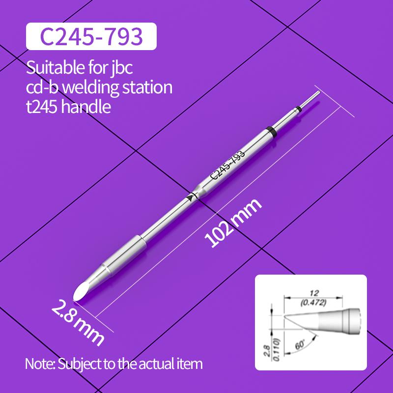 C245 Soldering Tip C245-793 405 965 651 654 667 751 754 731 763 Compatibility JBC T245 Soldering Iron Handle Weldering Tips