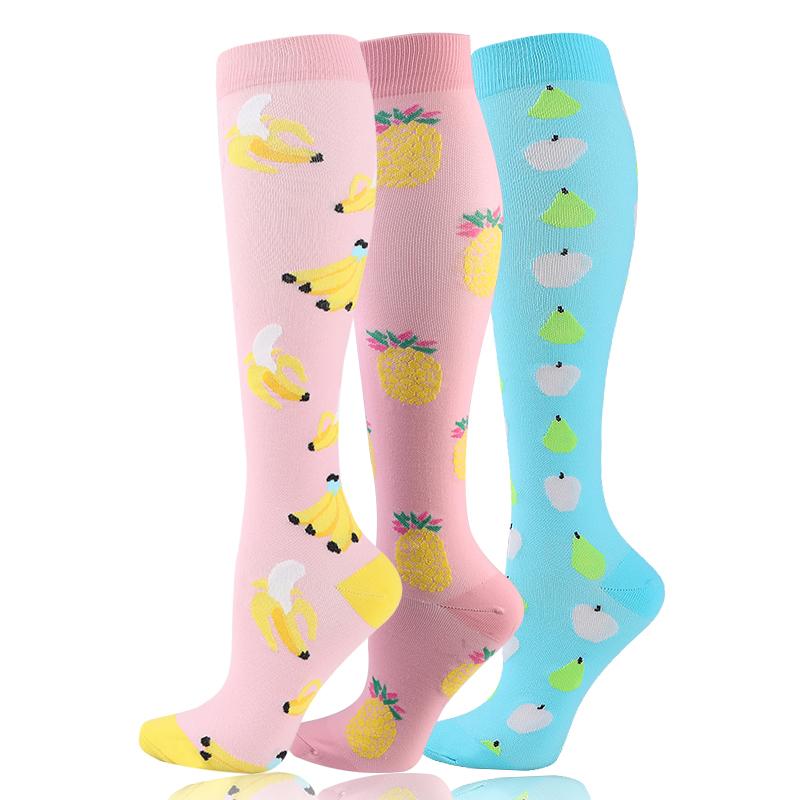 58 stylů 3 páry/balení Kompresní podkolenky 30 mmHg Ženy Muži Sportovní podkolenky Edém Cukrovka Křečové žíly Běžecké podkolenky