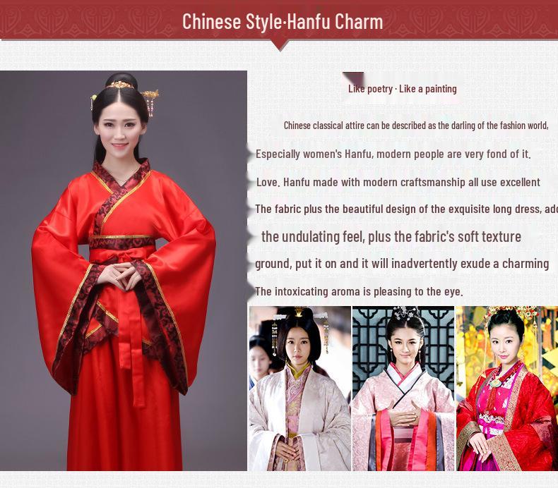 Rochie Hanfu Stil Tang Antic pentru Femei - Fustă Stil Zână cu Înfășurare Dublă pentru Ceremonii Formale și Spectacole