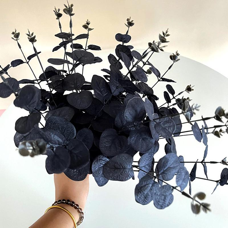 34cm Schwarze Eukalyptus Kunstblumen für Raumdekoration Schreibtisch Kunstblumen Weihnachts Neujahrsdekor
