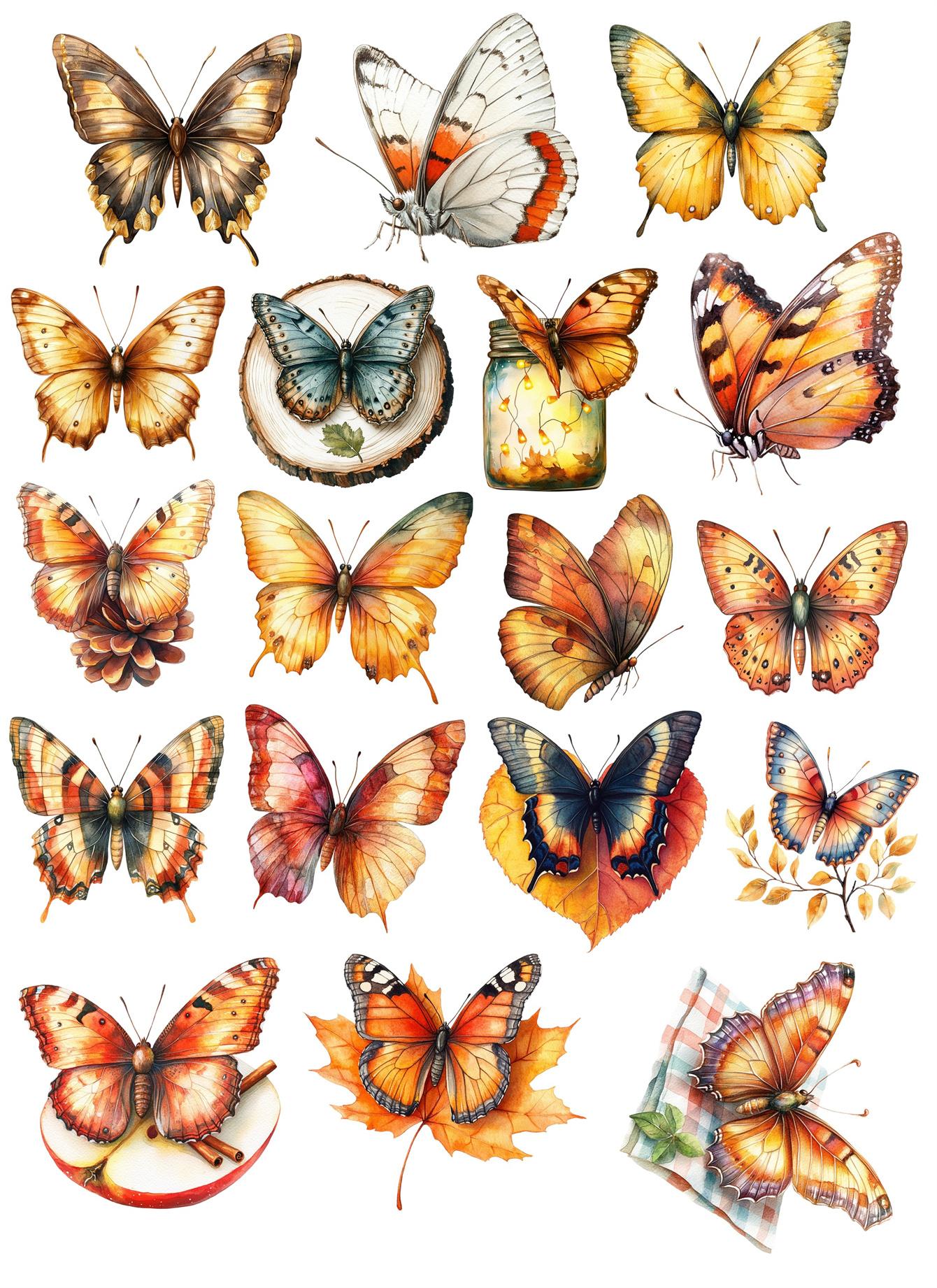 

18pcs/lot Cute Watercolor, Autumn, Garden, Butterfly, Insect Stickers,Handbook Scrapbooking And Art, Decoration Mobile Phone белый