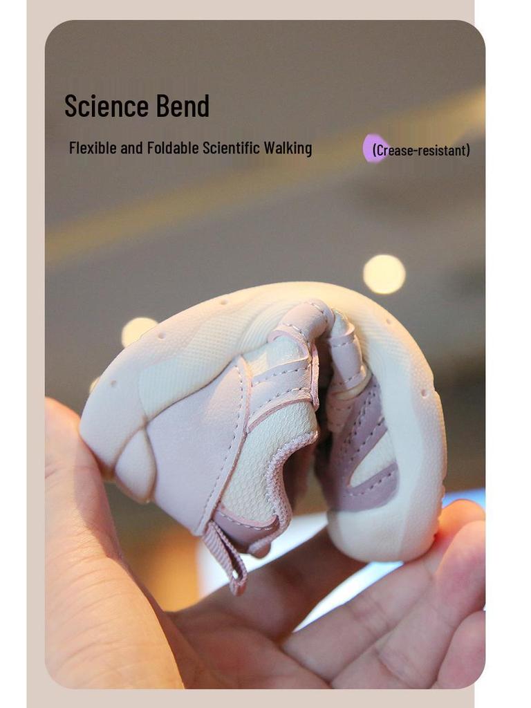 Breathable Anti-Slip Soft Sole Baby Walking Shoes - Boys & Girls Color Block Magic Tape