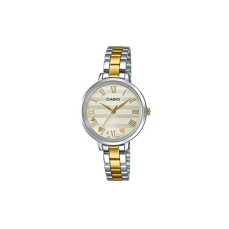 

Casio 30 meters waterproof, quartz movement, stainless steel strap, Japanese and Korean watch, women s watch, gold dial LTP-E160SG-9A золотой