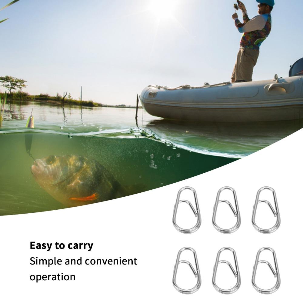 100PCS Oval Fishing Lure Connectors Stainless Steel Fishing Split Rings Lure Rigs