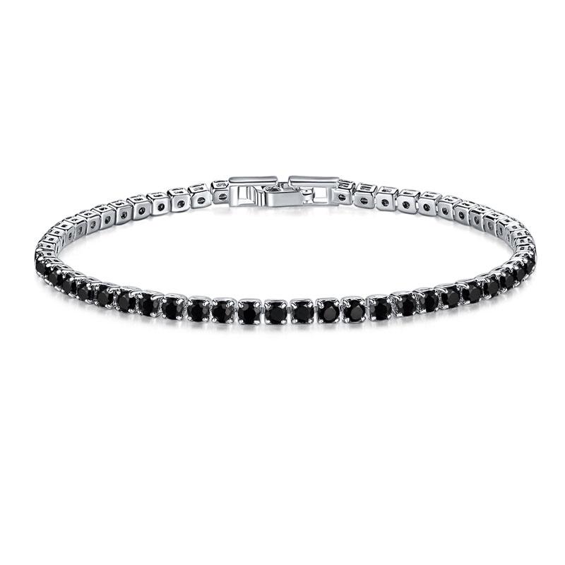 

Sale 925 Sterling Silver Color Bracelets Full AAA Zircon Austrian Crystal Femme Women Link Chain Fine Jewelry Bangles Wholesale 16cm