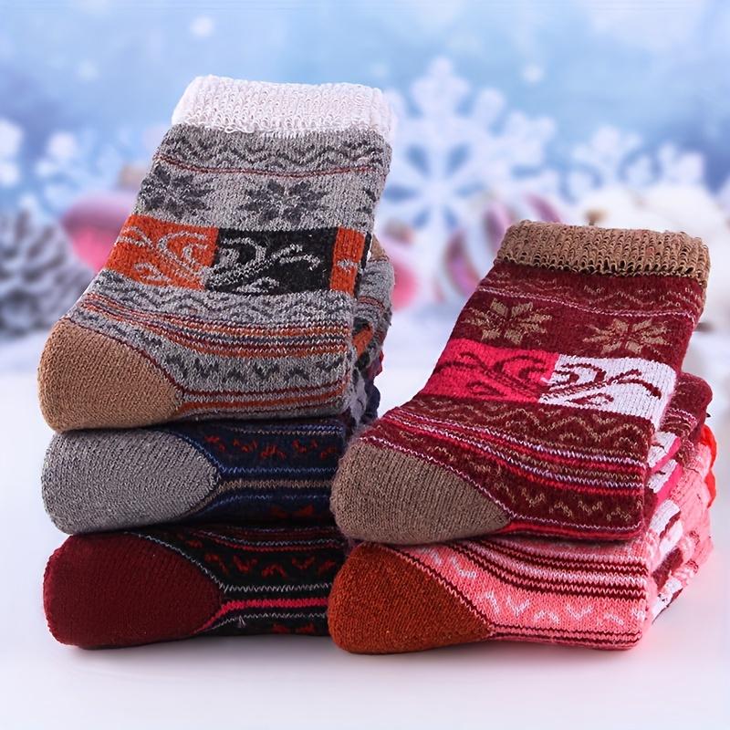 5pcs Cozy Thickened Terry Socks for Women - Warm Mid-Calf Winter Socks, Perfect for Sleep & Floor Comfort