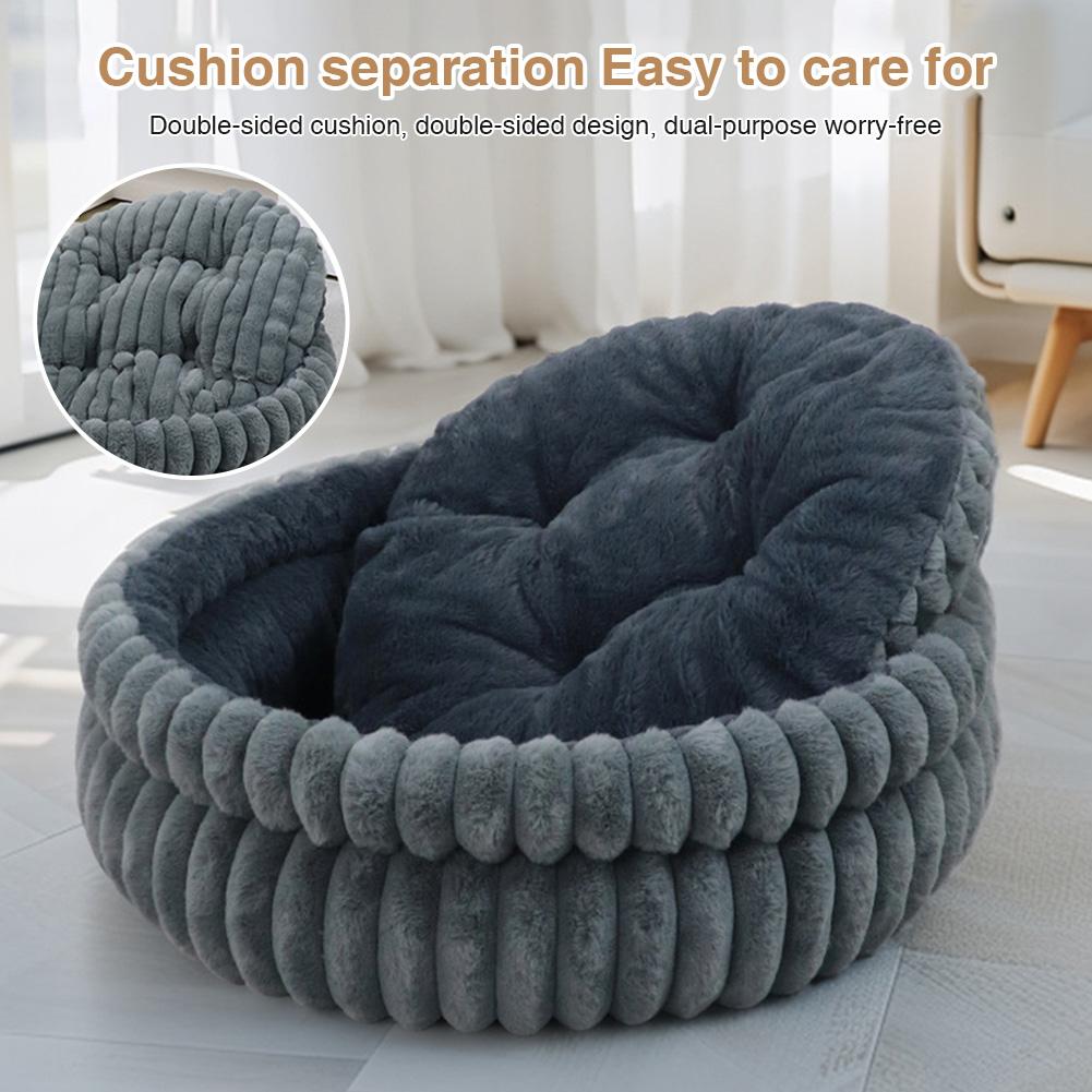 60CM Cat Bed Kitten Bed & Anti-Slip Bottom Washable Round Cat Beds Dog Beds & Furniture Load Capacity of 15 Kg for Indoor