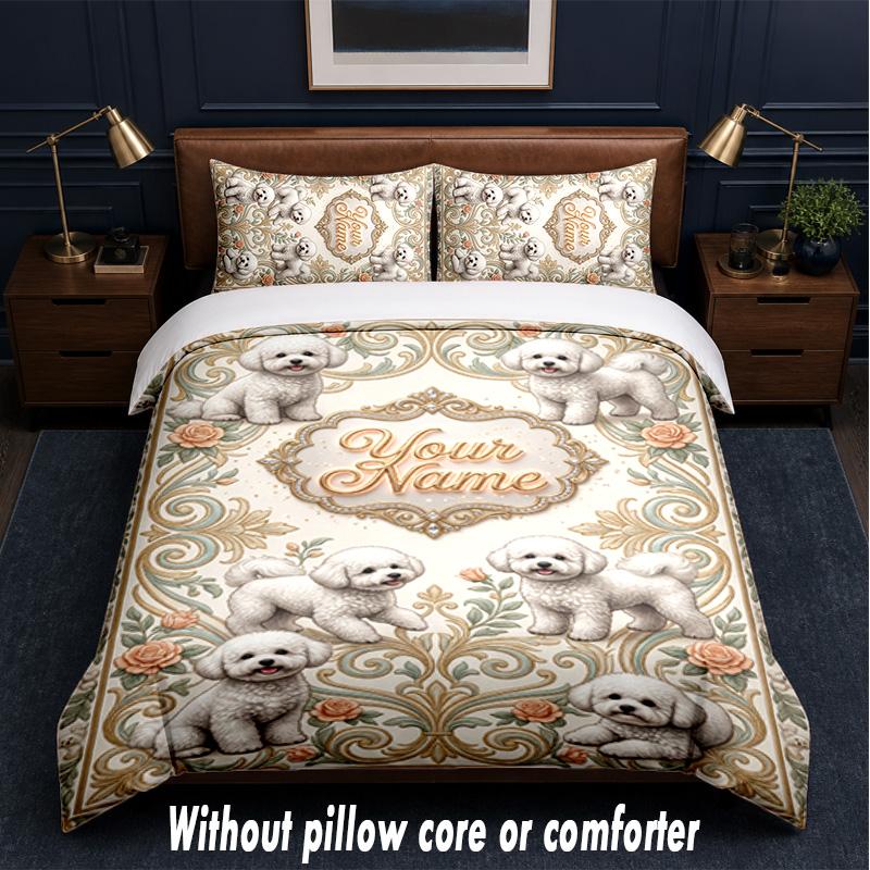 Other Similar Designs Theme Custom Text Or Name 3Pcs Bedding Set,1 Flat Sheet & 2 Pillowcases Personalized Home Bedding