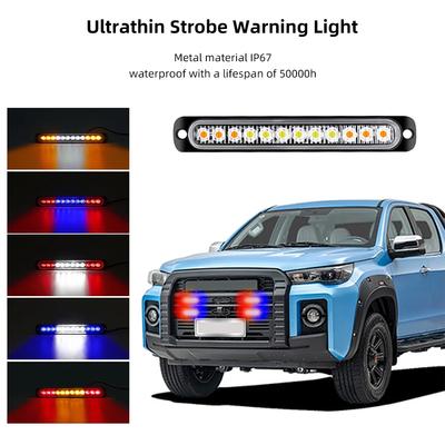 12 Led Strobe Warning Light Cheap Strobe Grille Flashing Lightbar Truck Car Beacon Lamp Amber Traffic Light 12V 24V Car Light