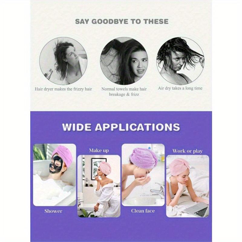 1pcs Microfiber Hair Towel Wrap For Women Anti Frizz, Super Absorbent Quick Dry Hair Turban For Drying Curly Long Thick Hair,Wet Hair Towel Wrap