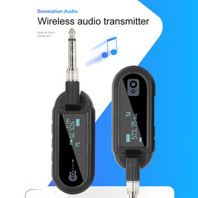 Wireless Guitar System Rechargeable Guitar Transmitter Receiver Set UHF Adjustable Volume for 6.35mm and 3.5mm Guitar