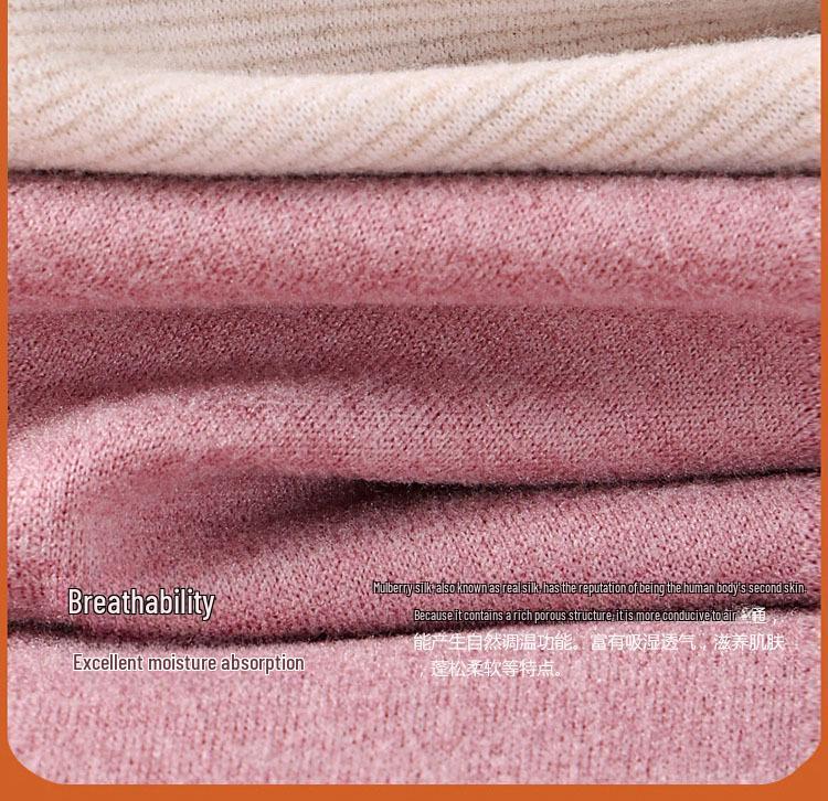 Cashmere Silk Men's and Women's Thickened Thermal Underwear Set: Velvet Autumn Suit with Bottoming Shirt and Pants for Couples.