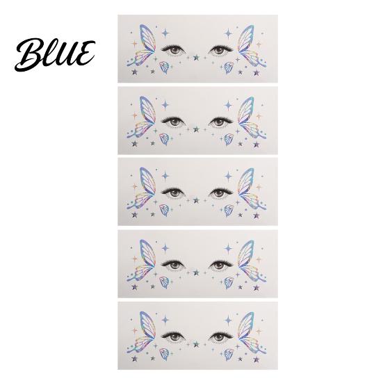 Easy Butterfly Makeup Decals 5 Sheets Glitter Eye Stickers Temporary Face Tattoos