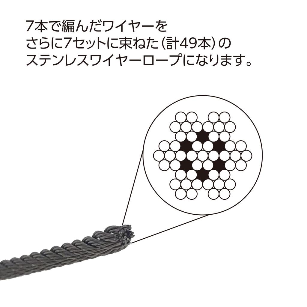 Daidohant 10157317 Stainless Steel Wire Rope (Diameter) 0.04 Inches (1.0 Mm) X Length 16.9