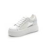 Thick Soled Platform White Shoes for Women in Autumn and Winter Plus Velvet Height Increasing Casual Sneakers for Small People