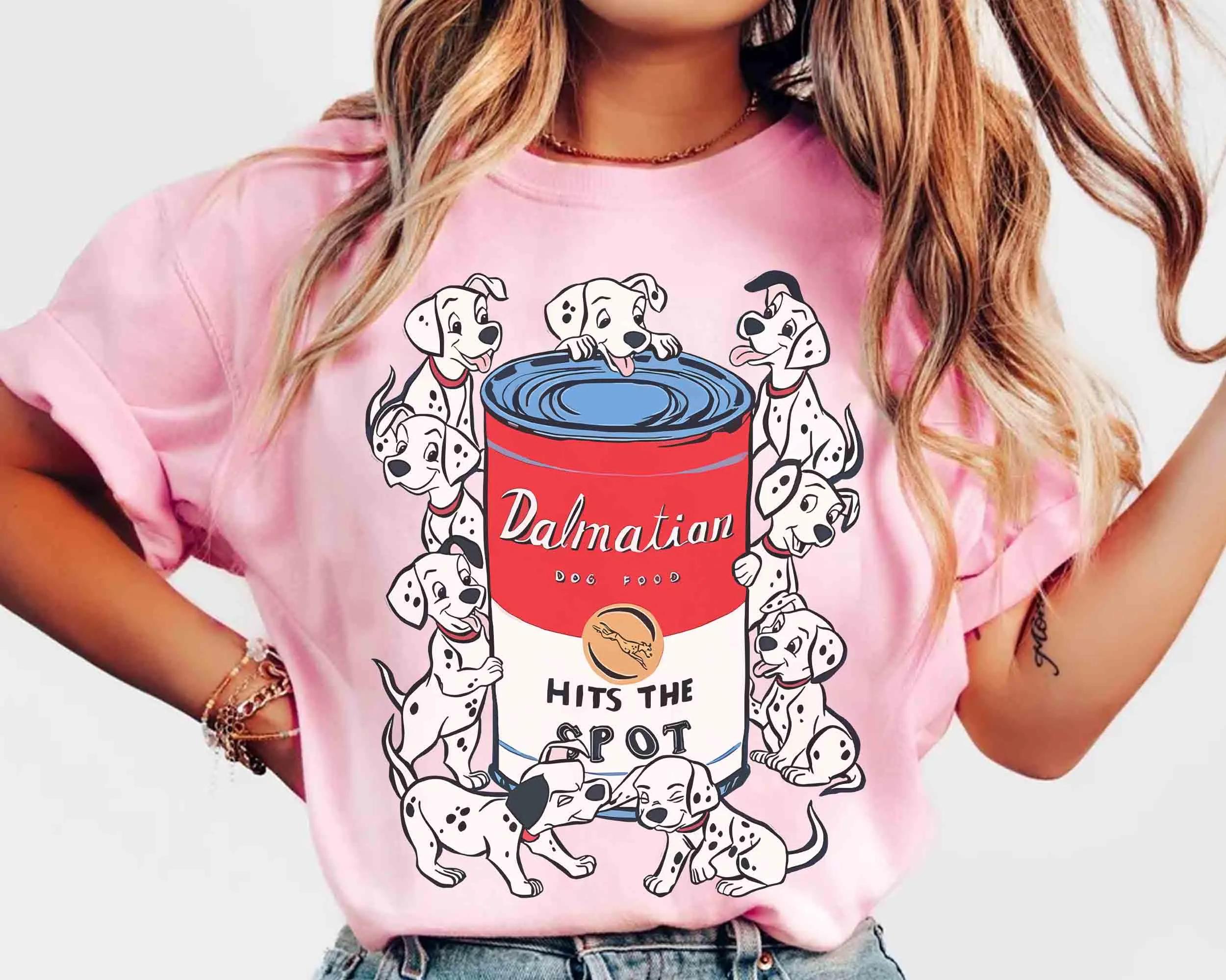 101 Dalmatians Dog Food Hits The Spot Tshirt Villains Cruella De Vil Tee  land Family Matching Shirt S
