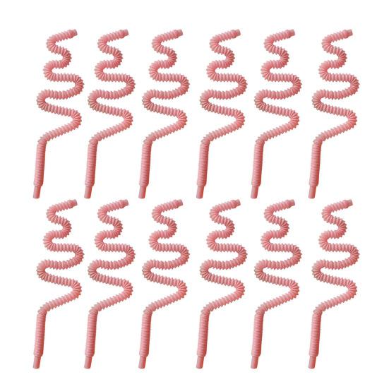 Renkli Spiral Bükülebilir Pipetler 6mm Yeniden Kullanılabilir Gıda Sınıfı Plastik Pipet Doğum Günü Partisi Ev Seyahat İçin Esnek İçme Pipetleri