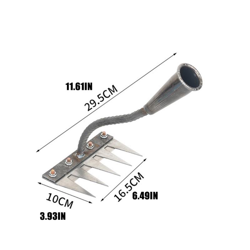 Durable 5 Tines Weeding Rakes Ergonomic Handle Rakes for Home Gardeners and Small Farm Owners, Easy to Store and Carry