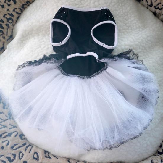Pet Clothes - Comfortable Cotton Pet Dog Cat Puppy Spot Bow-knot Princess Yarn Dress