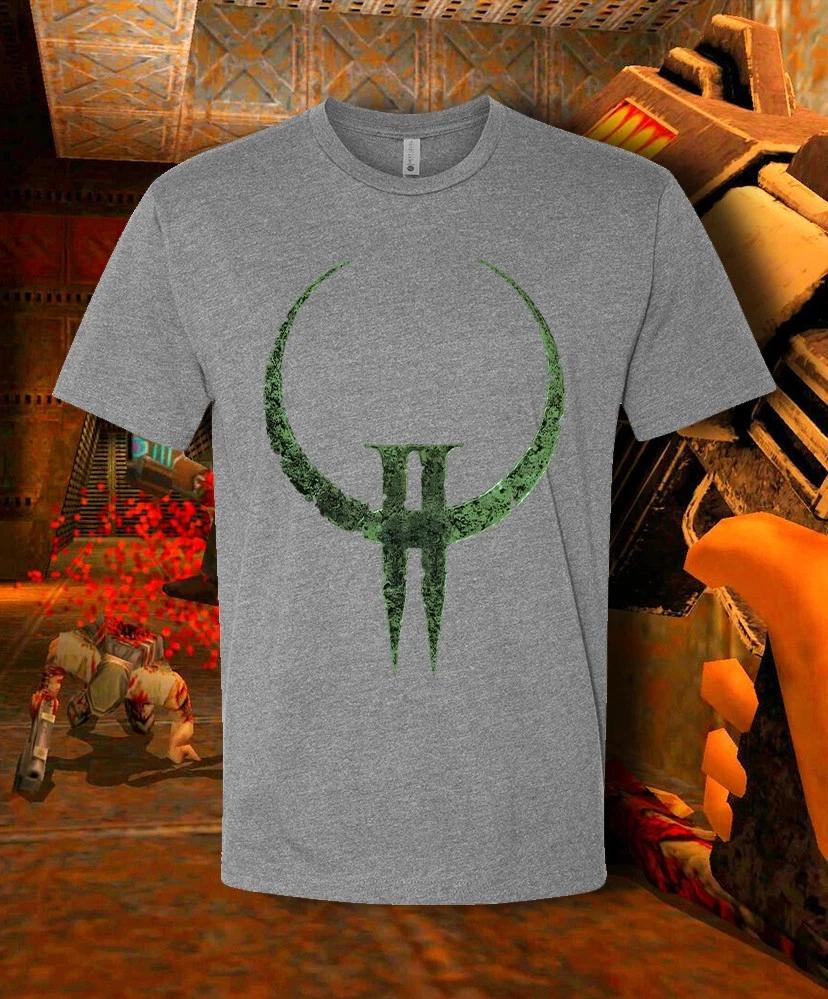 Quake 2 Retro Video Game TShirt Unisex Loose Fit Casual Pure Cotton Couple Streetwear Top Vintage T Shirt Men Clothing