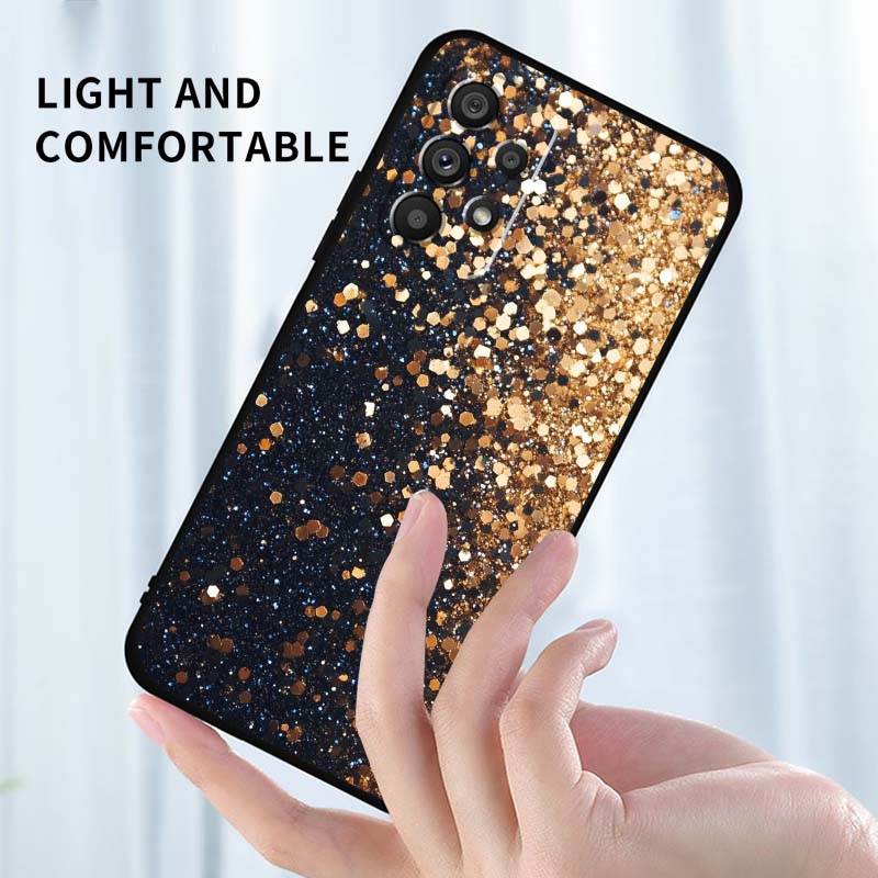 Shining creative patterns For Samsung A73 A72 A71 A55 A54 A53 A52 A51 A13 A22 A16 A15 A12 A14 A26 A07 5G Black Phone Case