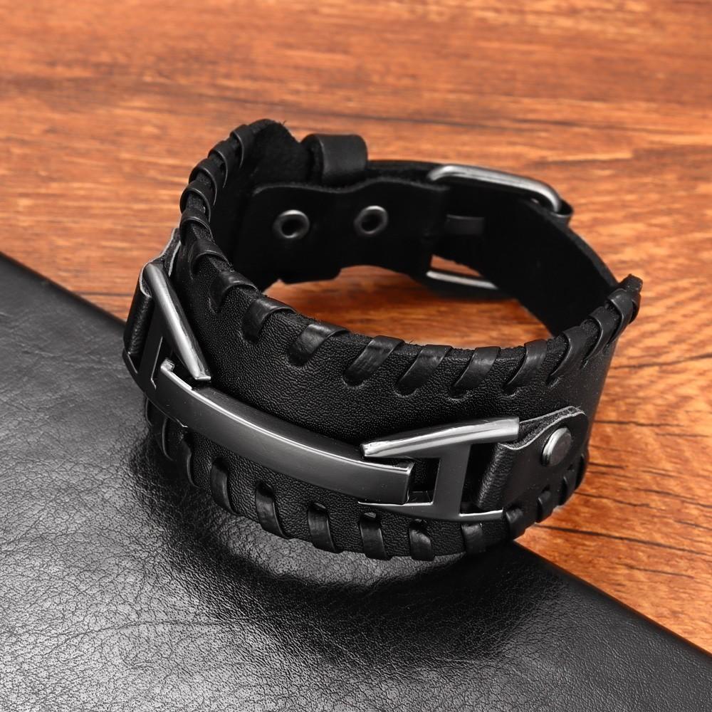 

Fashion Punk Leather Bracelet for Men and Women, Small Personality, Retro Couple Accessories, Bracelet, Casual Wrist Strap чорний