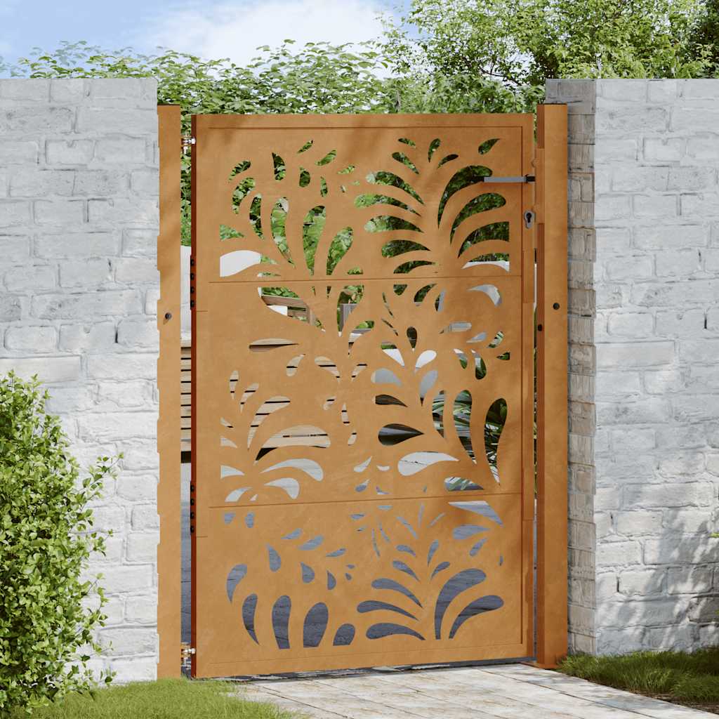 Garden Gate 100 X 150 Cm Weathering Steel Wavy Design
