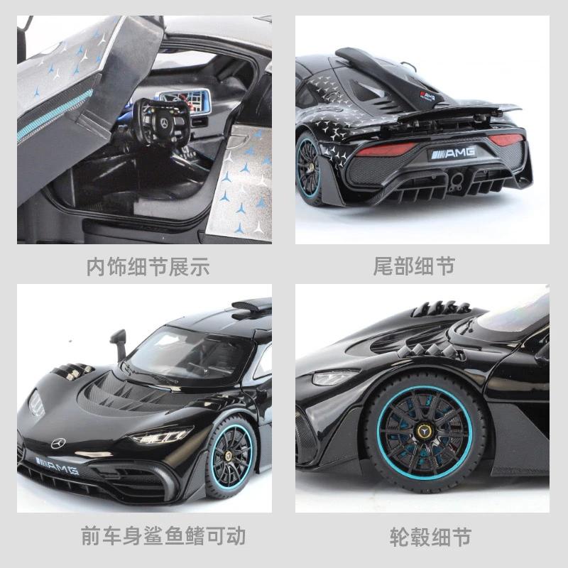 1:18 AMG ONE Leichtmetallfelgen Auto Die-Cast Spielzeugfahrzeuge Metall Spielzeugauto Modell Sound und Licht Sammlung Kinderspielzeug Die-Cast 1/18
