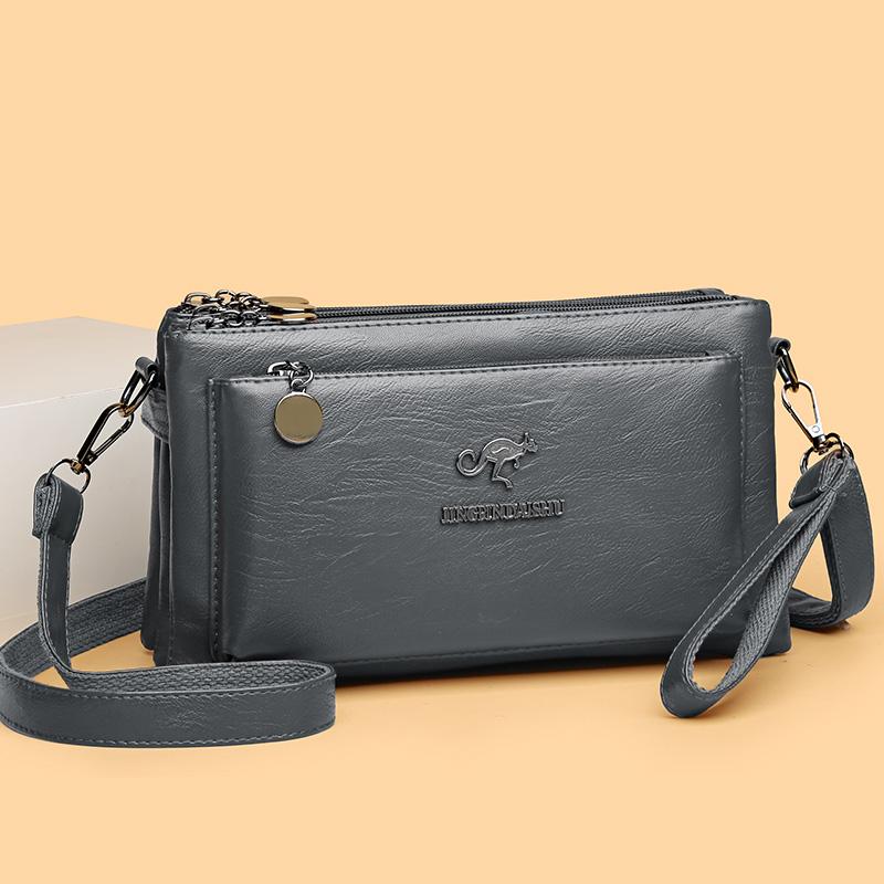 Damen-Mehrschichttasche, weiches Leder, Muttertasche, Umhängetasche für mittleres Alter, kleine Umhängetasche