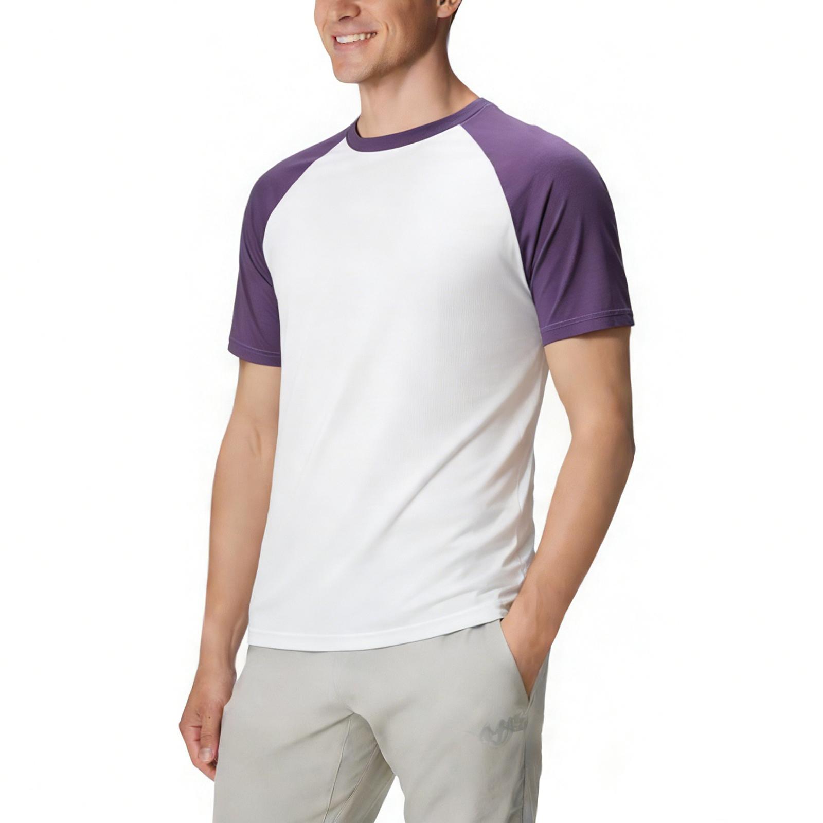 

Men s Summer Skinny Ice Silk Breathable Round Neck Quick-drying Clothing Casual Sports T-shirt Tops XL білий