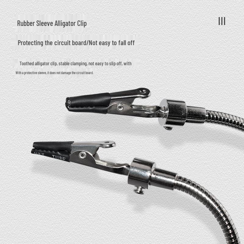 Adjustable Soldering Stand with Magnifying Glass and Circuit Board Clips