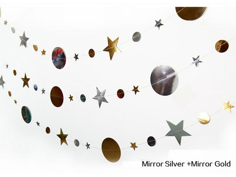 Festive Starry Round Bunting - Christmas & New Year Wall Decor