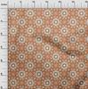 oneOone Cotton Poplin Beige Fabric Asian Block Dress Material Fabric Print Fabric By The Yard 42 Inch