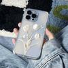 White hyacinth and butterfly TPU phone case suitable for iPhone 17 16 15 14 13 12 11 Pro/Max/Plus anti drop and shockproof