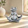 Resin Frog Figurine with Textured Gray Finish Tranquil Meditation Spiritual